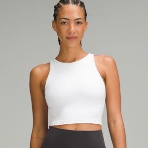 Lululemon Align High Neck Tank Top White Women's Crop Size 4 Built In Bra
